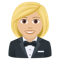 Woman in Tuxedo- Medium-Light Skin Tone emoji on Emojione